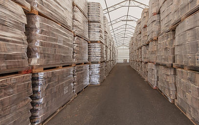 Covered warehouse storage keeping wood fuel dry