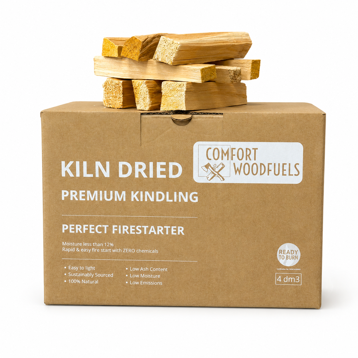 CWF Kiln-Dried Premium Kindling — 4 dm³ Box